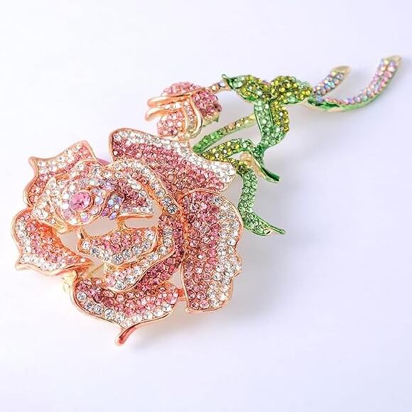 PIPER K Rose Brooch Floral Pin Corsage Dress classic pop accessories - Picture 5 of 8